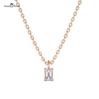 Rectangular Diamond Gold Pendant