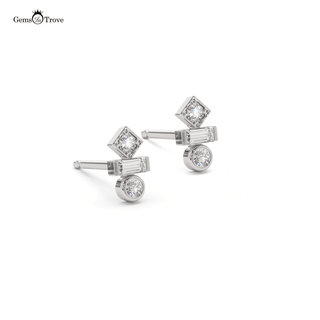 Elegant Diamond Gold Stud Earrings