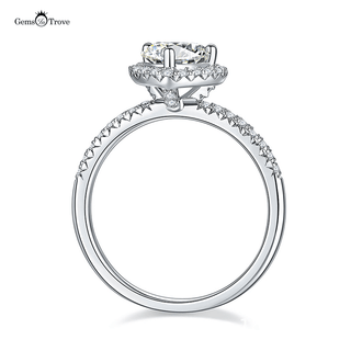 Heart Shaped Halo Moissanite Ring