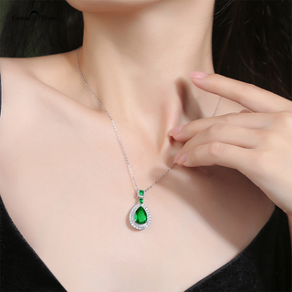 Emerald Pear Trio of Emeralds