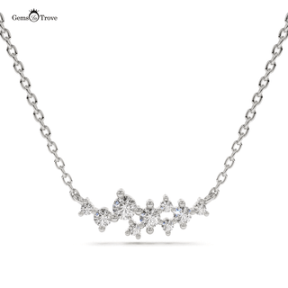 Diamond Cluster Gold Necklace