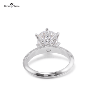 Fancy pave solitaire moissanite ring