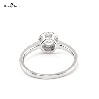 Classic Halo Moissanite Diamond Ring