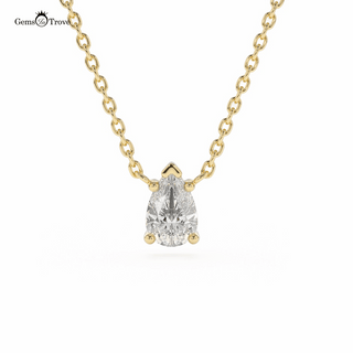 Sparkling Pear Diamond Gold Necklace