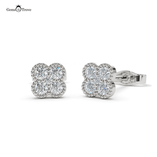 Gold Diamond Cluster Earrings