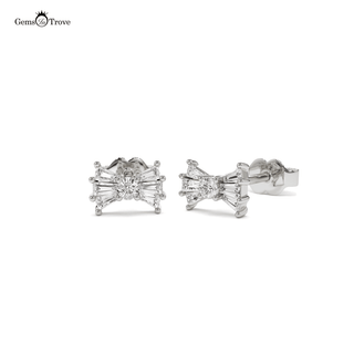 Sparkling Diamond Bow Studs