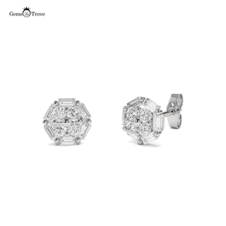 Cluster Illusion Set Diamond Earrings