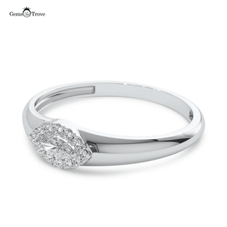 Marquise Cut Halo Diamond Ring