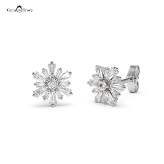 Floral Diamond Gold Earrings