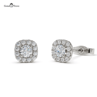 Elegant Diamond Halo Stud Earrings