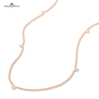 Diamond Embedded Gold Chain Necklace