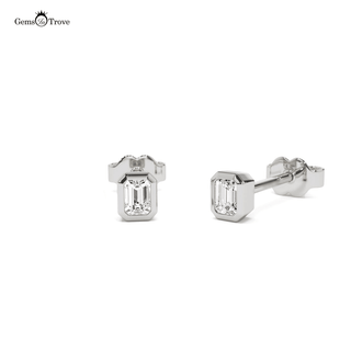 Emerald Cut Diamond Stud Earrings