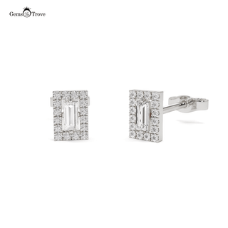 Framed Baguette Diamond Studs