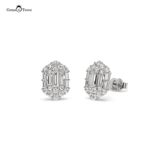 Elegant Diamond Cluster Stud Earrings