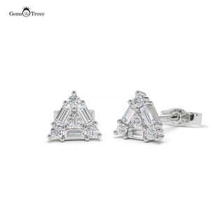 Diamond Gold Triangle Studs