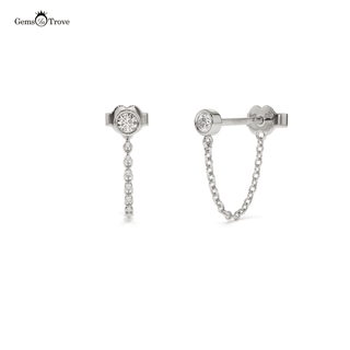 Diamond Chain Stud Earrings