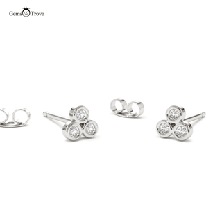 Diamond Clover Stud Earrings