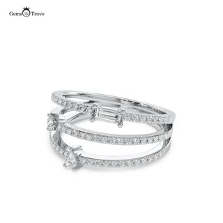 Elegant Triple Row Diamond Ring