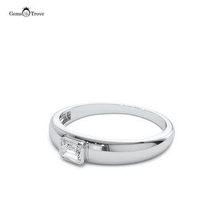 Minimalist Diamond Embedded Band Ring