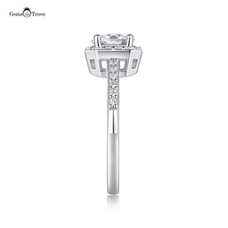 Sparkling Halo Moissanite Ring