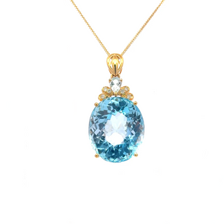Grand Blue Topaz Oval Pendant