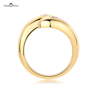 Chunky Ring Moissanite Pear Cut