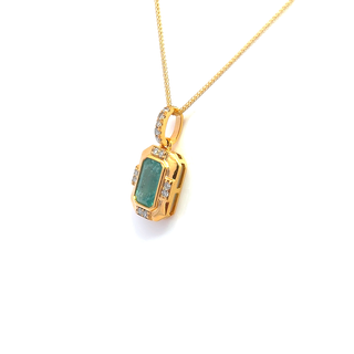 Emerald Whisper Diamond Accent Pendant