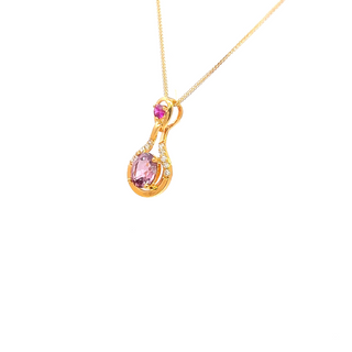 Purple Spinel Glow Pendant with Ruby Accent