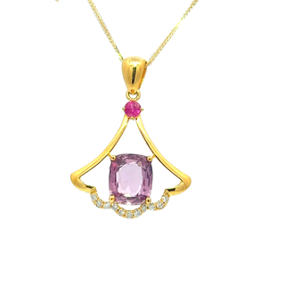 Royal Cushion Spinel Ruby Pendant