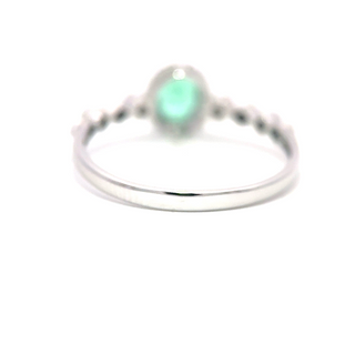 Emerald Diamond Halo Ring