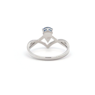 Sapphire Teardrop Diamond Crown Ring