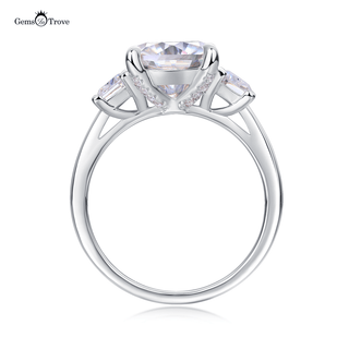 Cushion Moissanite 3 stone Ring