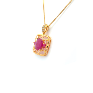 Cushion Ruby Accent Pendant