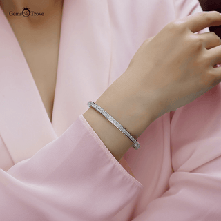 Elegant Moissanite Princess Bangle