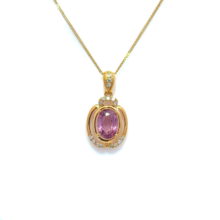 Classic Pink Spinel Oval Necklace