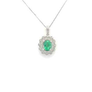 Lumineux Oval Emerald Pendant