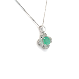 Emerald Charm Petite Diamond Pendant