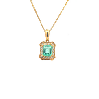 Emerald Petite Square Pendant