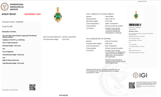 Emerald Sapphire Duo Pendant