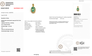 Emerald Petite Oval Pendant