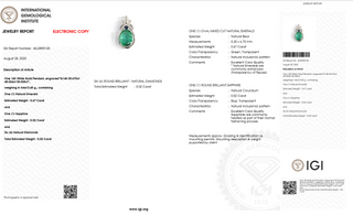 Emerald Sapphire Twist Pendant