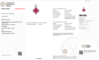 Vintage Ruby Cluster Drop Pendant