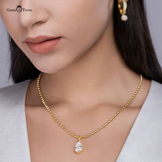 Vintage Teardrop Moissanite Necklace