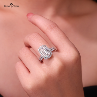 Moissanite Engagement Ring Emerald Cut