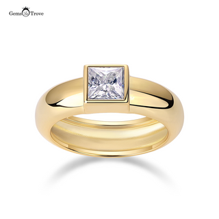 Cathedral Princess Cut Moissanite Band