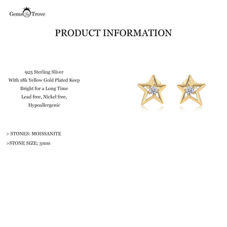 Star Moissanite Diamond Studs