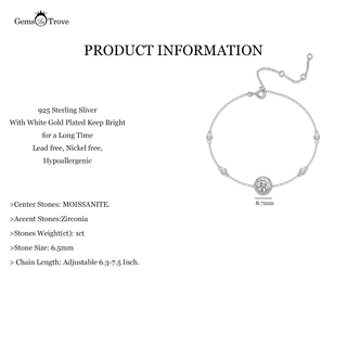 Elegant Halo Moissanite Bracelet