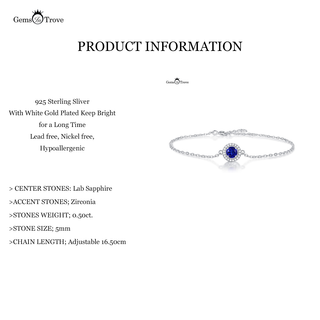 Blue Sapphire Bracelet with Halo
