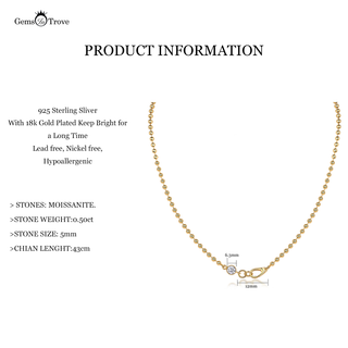 Moissanite Bezel Beaded Necklace