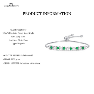 Round Emerald Floral Bracelet